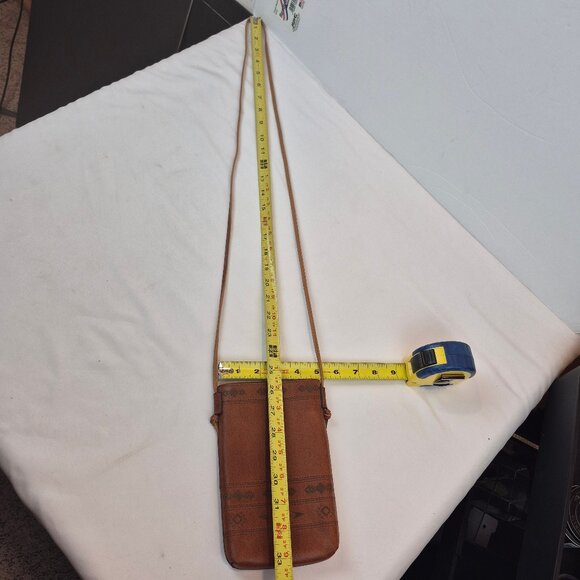 MW Most Wanted Rustic Leather Crossbody Southwestern Etched Design Made in USA - Picture 16 of 16